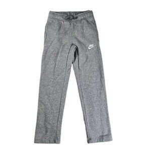 Boys Nike Sportswear Club Fleece Open Hem Sweatpants Gray Small 21x24